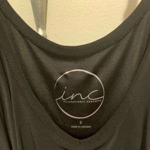 INC Black sleeveless layered blouse